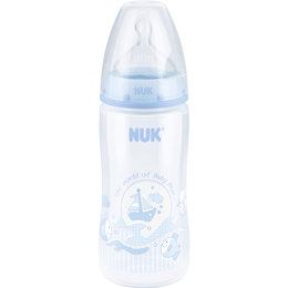 德国NUK宽口径奶瓶 M奶嘴 300ml 蓝色