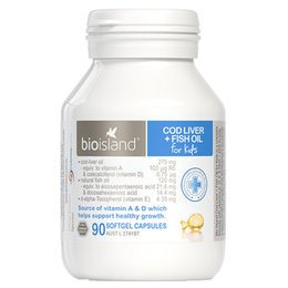 [破损] 澳洲 bio island 婴幼儿鱼肝油 90粒 · 补充维生素AD 