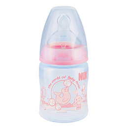 德国NUK宽口径奶瓶 M奶嘴 150ml 粉色