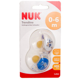 德国 NUK 乳胶安抚奶嘴流行前线系列（Trendline）1号 0-6个月 （2个装）