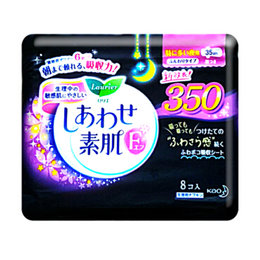 日本 花王（Kao）乐而雅F系列透气特长护翼型卫生巾 8片35cm 夜用