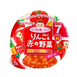 日本 和光堂（wakodo）儿童营养苹果蔬菜泥 50g  适合7个月以上的