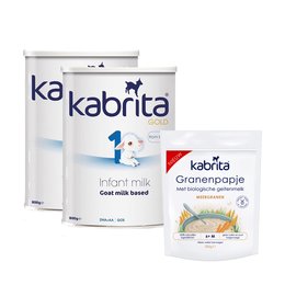 荷兰 佳贝艾特（Kabrita）婴幼儿羊奶粉1段*2罐+多谷物米糊*1袋