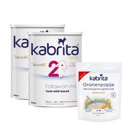 荷兰 佳贝艾特（Kabrita）婴幼儿羊奶粉2段*2罐+多谷物米糊*1袋